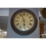 Circular Mahogany Cased School Clock