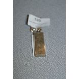 Hallmarked Silver 925 Bullion Bar Keyring - Approx 39.2g