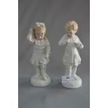 Pair of Early 20th Century Pottery Figurines - Boy