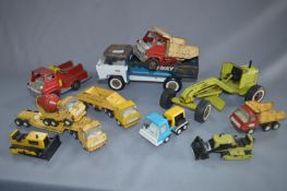 Selection of Tonka Tipper Trucks, Tractors, Transp