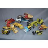 Selection of Tonka Tipper Trucks, Tractors, Transp