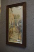 Framed Watercolour - Lady in Cottage Garden