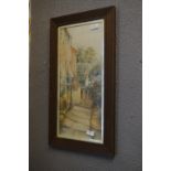 Framed Watercolour - Lady in Cottage Garden