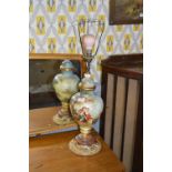 Decorative Painted Pottery Table Lamp