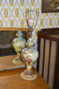 Decorative Painted Pottery Table Lamp