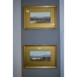 Pair of Gilt Framed Watercolours - Country Scenes by L. Carlisle
