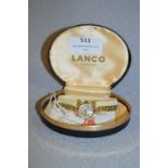Lanco Ladies 9cT Gold Wristwatch and Strap - 12.5g gross