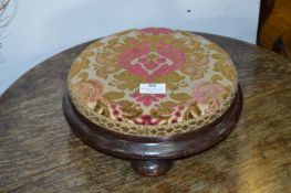 Victorian Footstool with Upholstered Top
