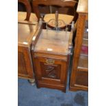 Walnut Coal Cabinet with Brass Gallery Back and Shovel