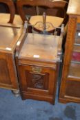 Walnut Coal Cabinet with Brass Gallery Back and Shovel