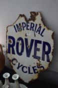 Enameled Metal Sign - Rover Imperial Cycles