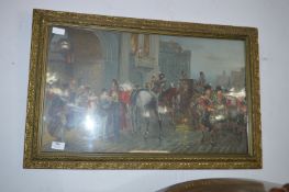 Gilt Framed Victorian Coloured Print - Summoned to Waterloo