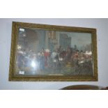 Gilt Framed Victorian Coloured Print - Summoned to Waterloo