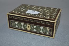 Mother of Pearl, Jade and Ivory Inlaid Box