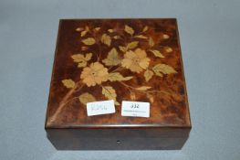 Walnut Inlaid Floral Jewellery Box