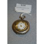 Continental 935 Silver Ladies Pocket Watch with Enamel Face