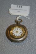 Continental 935 Silver Ladies Pocket Watch with Enamel Face