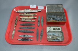 Collection of Diecast Passenger and Navy Ships