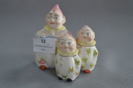 Novelty Pottery Cruet Set - Clowns