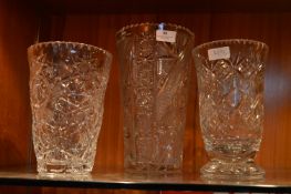 Three Large Glass Vases