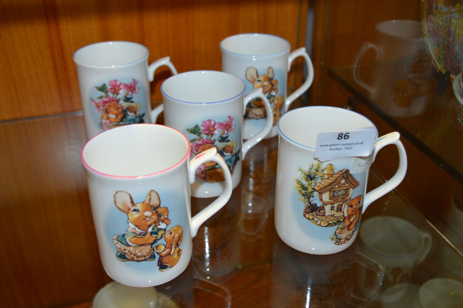 Set of Five Pendelfin Mugs