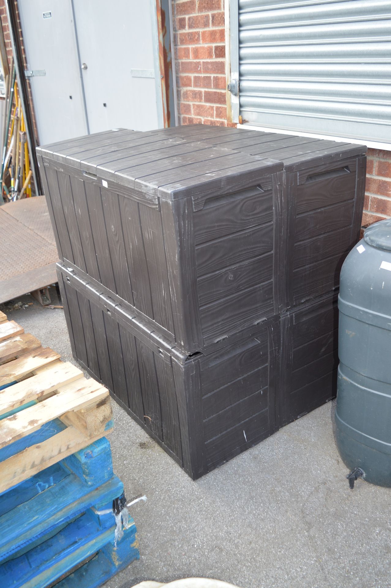 Four Keter Garden Storage Boxes