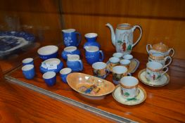 Blue Seaside Ware and Decorative Japanese Tea Ware