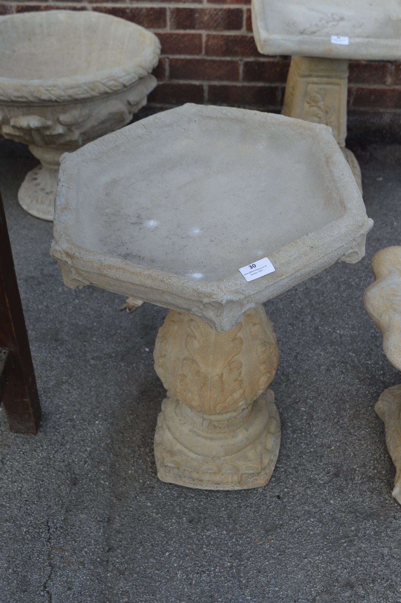 Reconstituted Limestone Birdbath