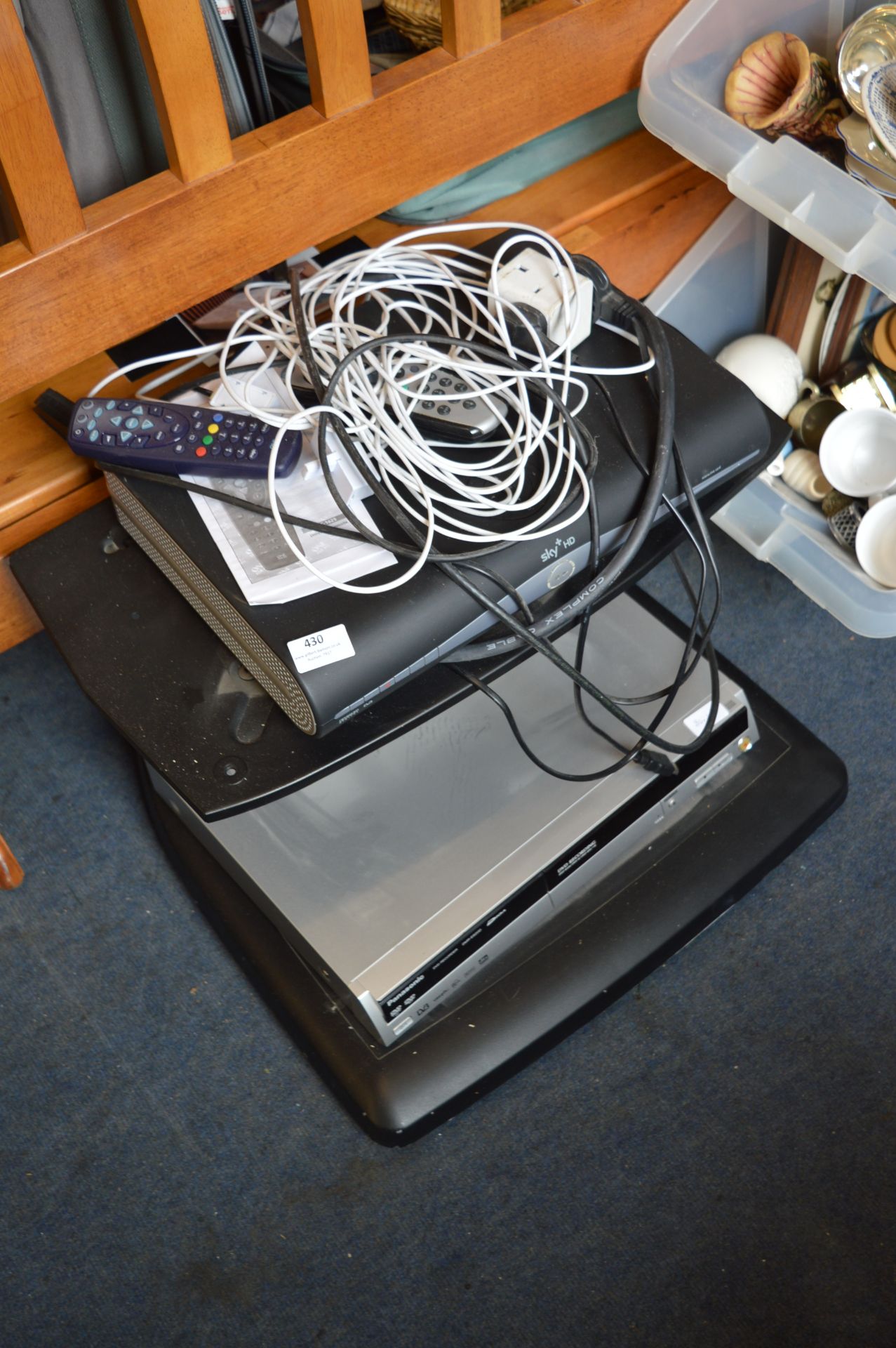 TV Stand, Sky HD Box and Panasonic DVD Recorder