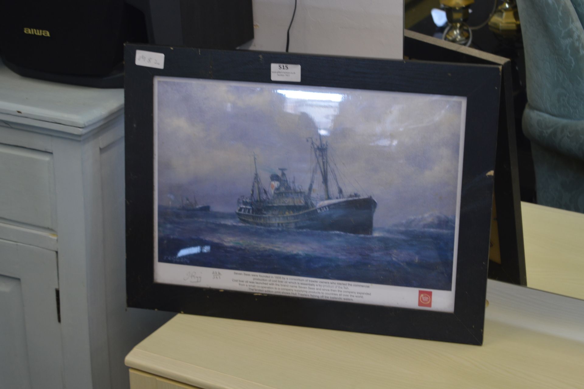 Framed Jack Rigg Print - Hull Trawler H243