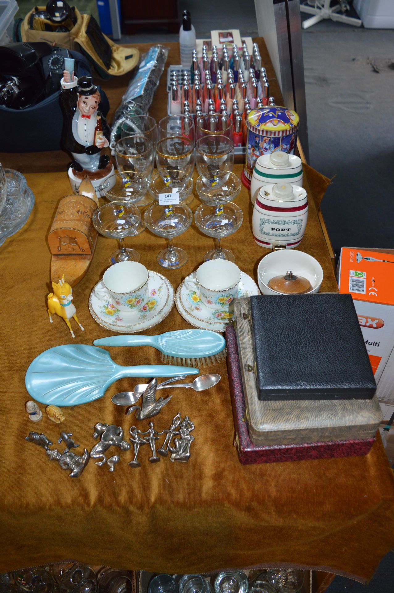 Guinness and Babycham Glasses, Wade Decanters, Sma
