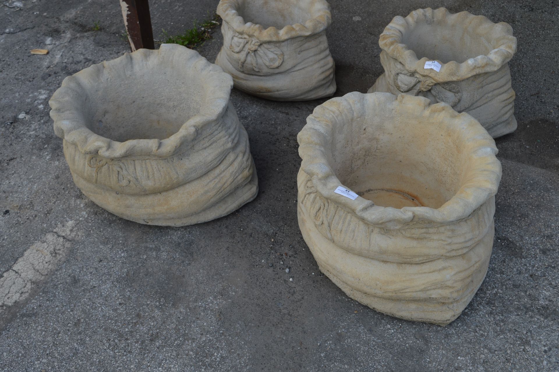 Pair of Large Reconstituted Limestone Planters in