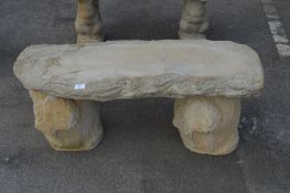 Reconstituted Limestone Garden Bench with Tree St