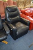 Black Leatherette Electric Reclining Armchair