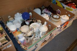 Two Boxes Containing Glassware, Light Shade, Mugs,