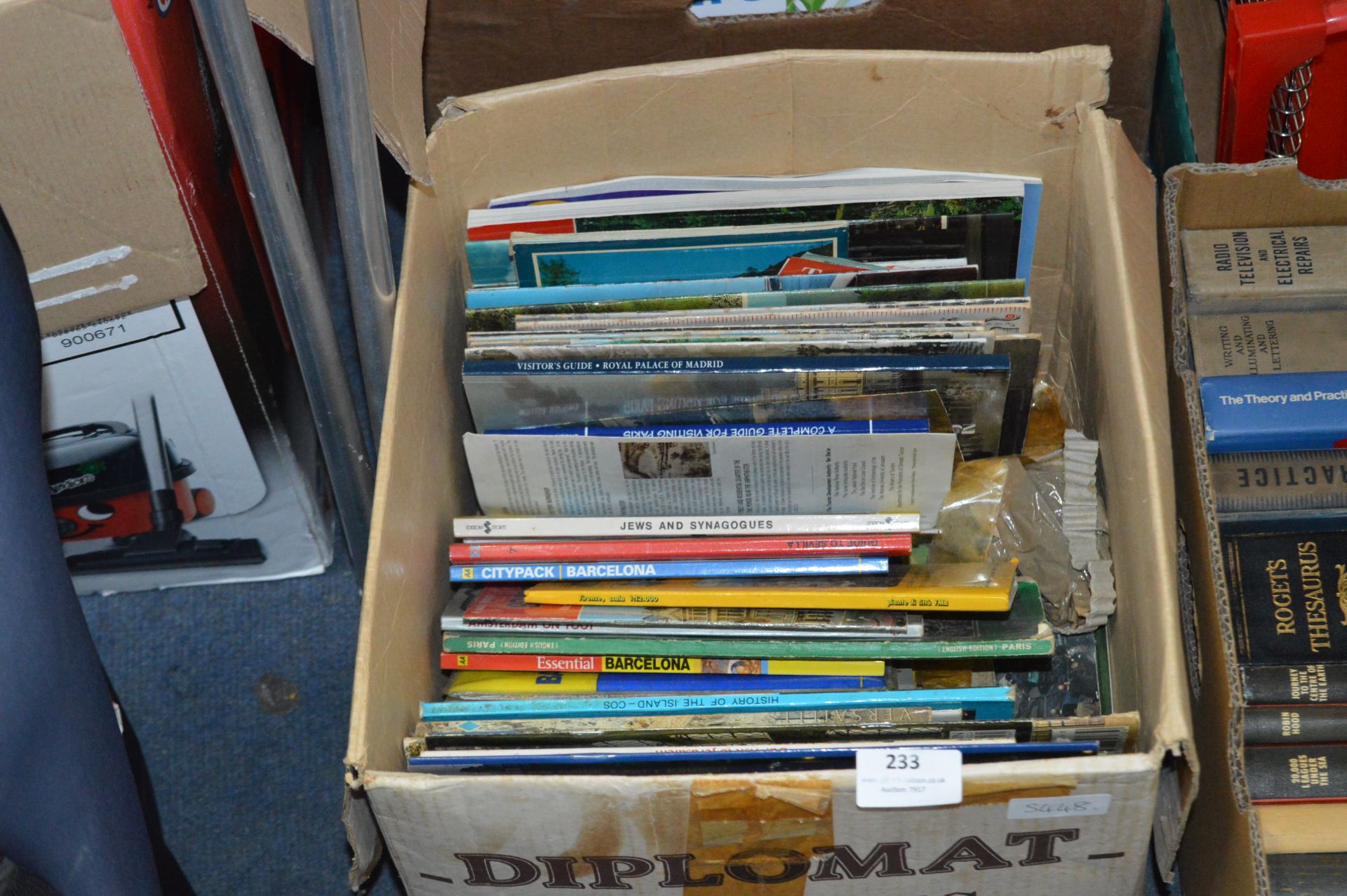 Box Containing Various UK and Europe Tourists Guid