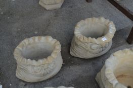 Pair of Reconstituted Limestone Planters in the F