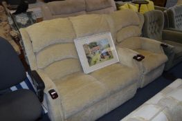 Light Brown Wingback Two Seat Sofa and Armchair