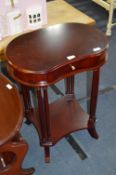 Kidney Shaped Rosewood Effect Hall Table