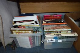 Two Plastic Tubs Containing Nonfiction Books