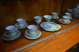 Royal Stafford Green & Gilt Tea Set 21 Pieces