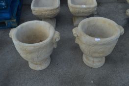 Pair of Reconstituted Limestone Garden Planters o