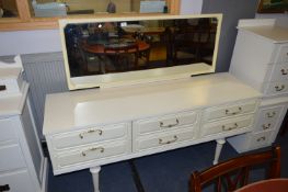 Cream Laminate Dressing Table with Six Drawers