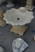 Reconstituted Limestone Shell Birdbath