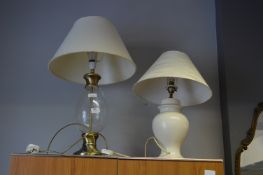 Two Table Lamps with Shades