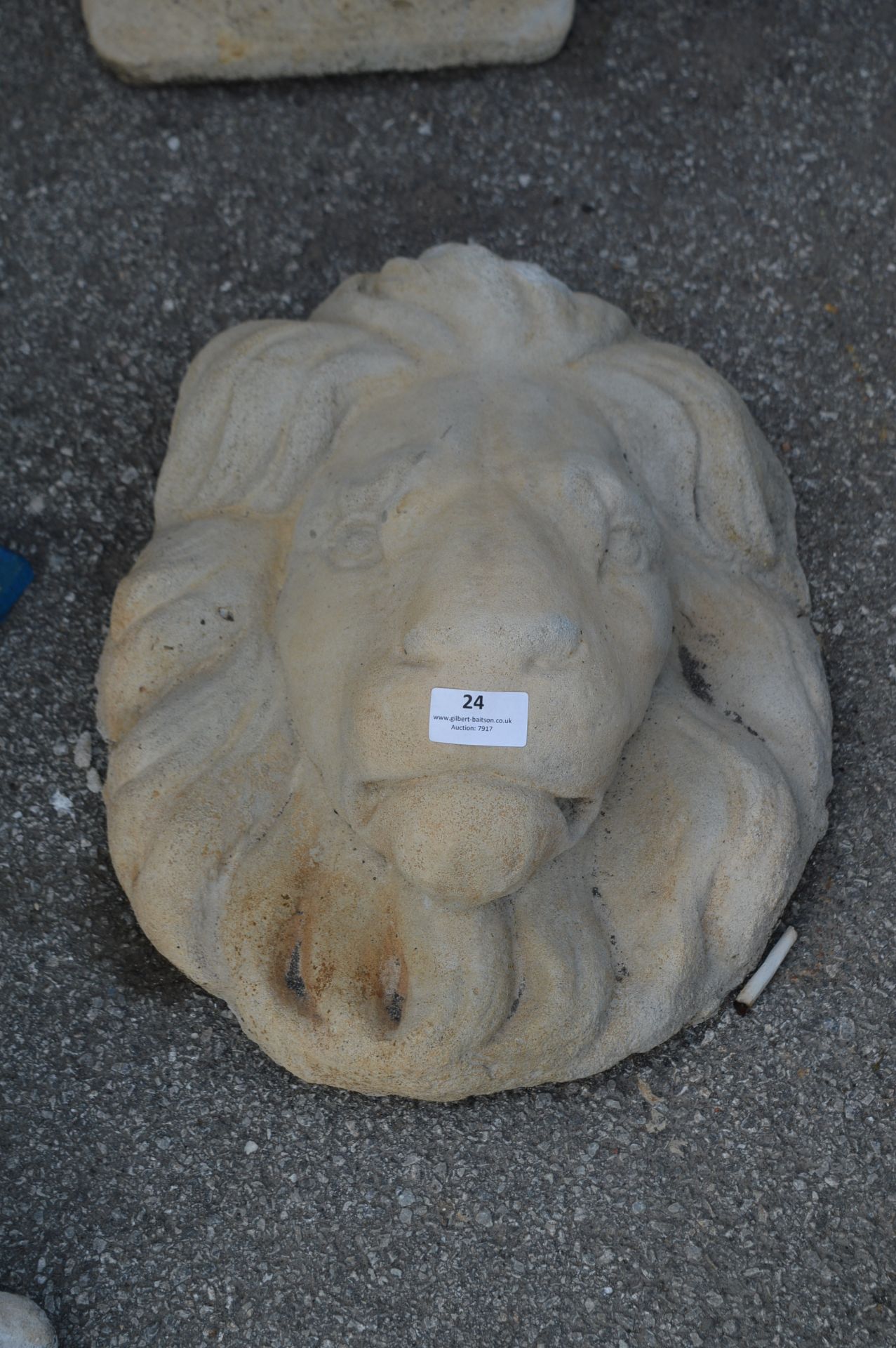 Reconstituted Limestone Lion Wall Mask