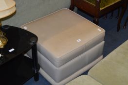 Cream Leatherette Pouffe Stool