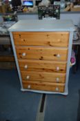 Grey Painted Five Height Chest of Drawers