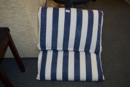 Blue & White Striped Lounge Chair Cushion