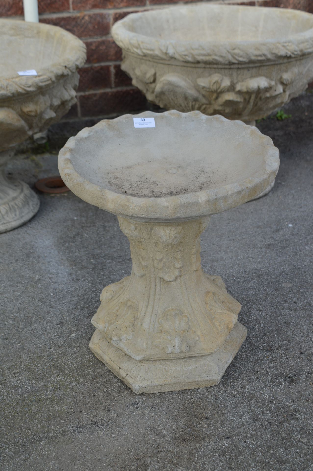 Reconstituted Limestone Birdbath